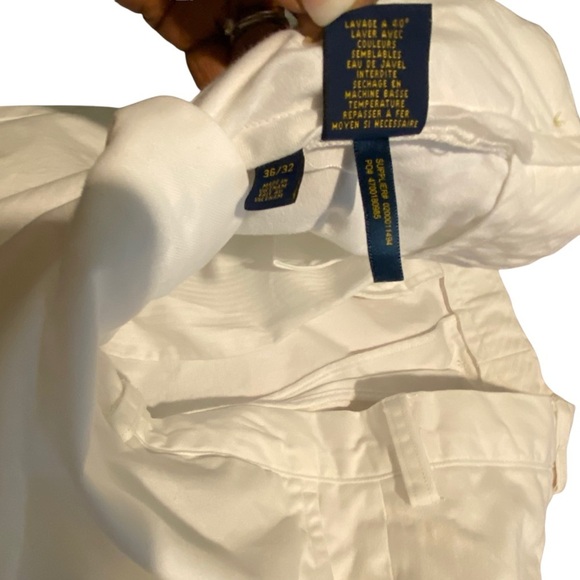 Ralph Lauren POLO White Flat Front Classic Fit Pants size 36x32 - Picture 5 of 11